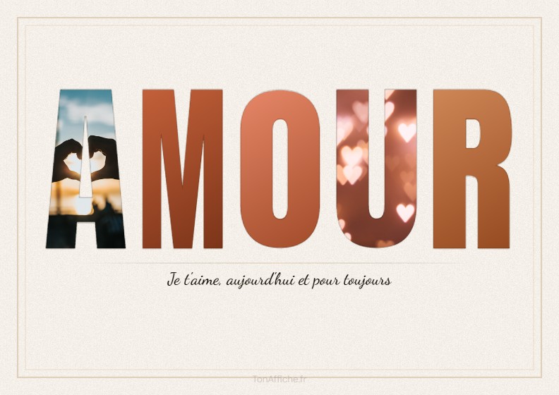 Affiche AMOUR avec photos dans les lettres