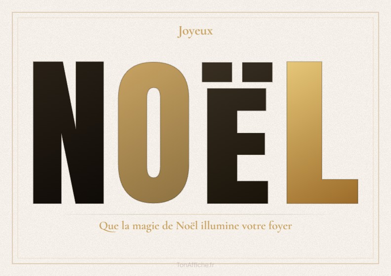 Affiche NOËL élégante noir et or